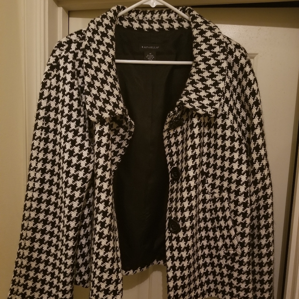 Rafaella womens houndstooth jacket size 14 Brand New with tags